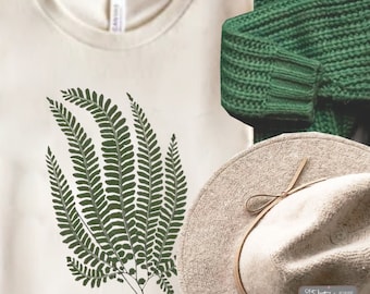 Forest Fern Tee: Botanical Graphic Bella+Canvas Shirt