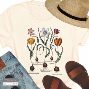 Tulips ~ Botanical Shirt, Botanical T, Vintage Flowers, flower T, Woman&#39;s t, wildflower Tshirt, flower tshirt plant shirt flower t