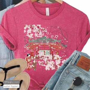 桜祭り ~ ボタニカルシャツ、ボタニカルTシャツ、ワイルドフラワーシャツ、桜シャツ、ワイルドフラワーTシャツ、桜Tシャツ、レディースTシャツ