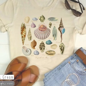 Coquille de la Mer ~Sea shell Womens fashion t  summer tee Summer Shirt Beach Shirt stylish summer t  Vacay t Womens Vacay Tee Woman Beach T