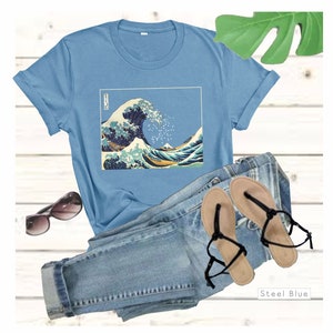 Hokusai Wave The Great Wave Off Kanagawa shirt, Japanese Tee, Hokusai, Japan T-shirt, Art Shirts, Aesthetic Clothes, Aesthetic shirt, image 2