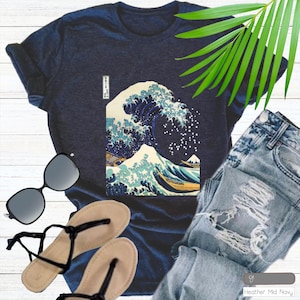 Hokusai Wave ~ Die große Welle vor Kanagawa Shirt, Damen Shirt, Japanisches T-Shirt, Hokusai, Outdoor T-Shirt, Art Shirts, Damen Shirt, Reisen