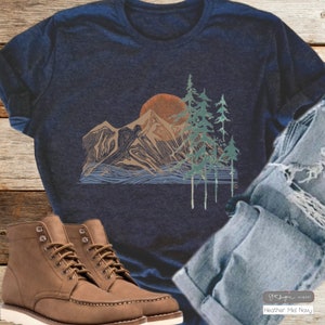 Ocean Mountain Forest Graphic Tee - Unisex Nature Shirt