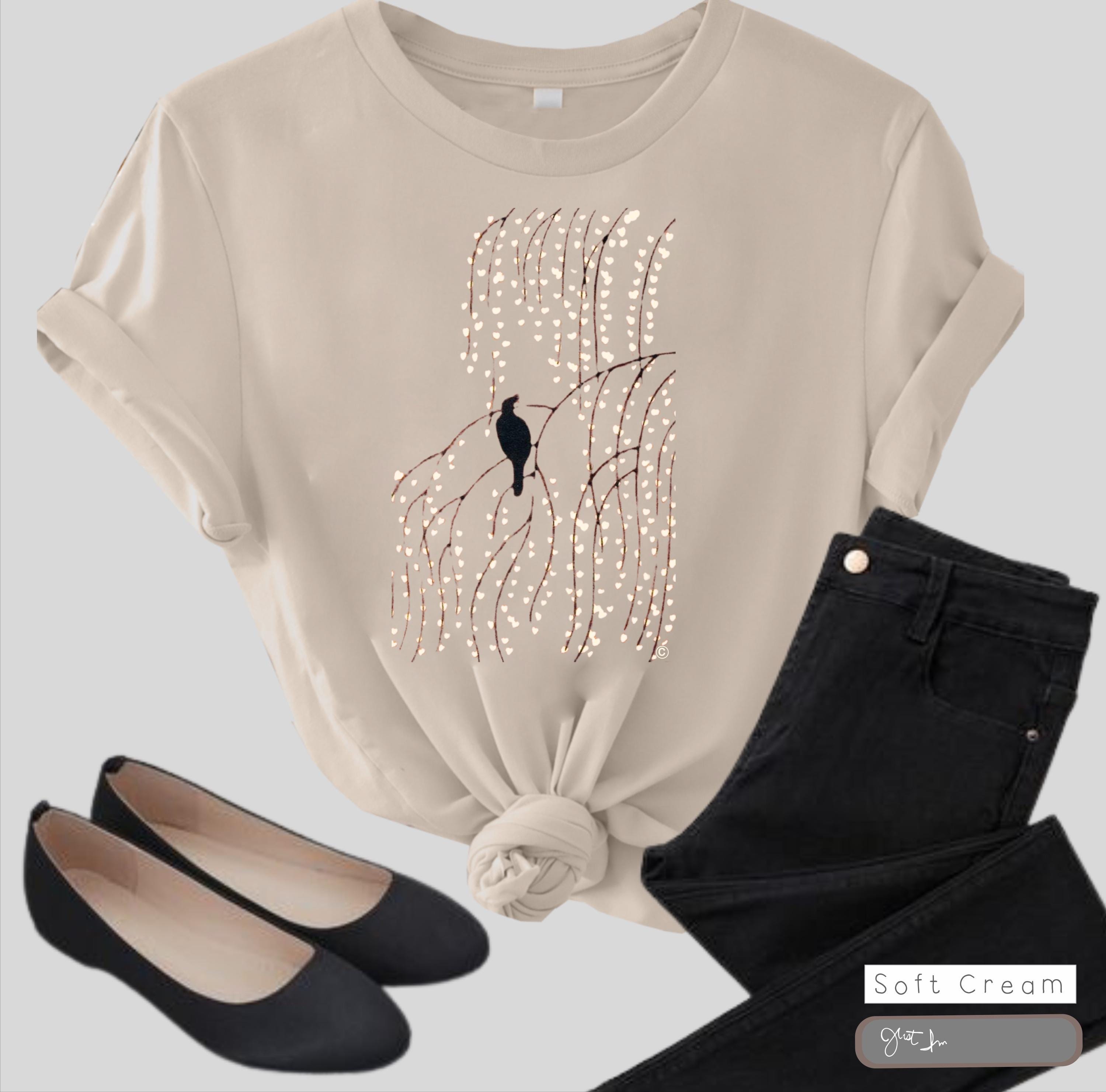 Weeping Willow T-shirt: Botanical Cherry Blossom Tee - Etsy