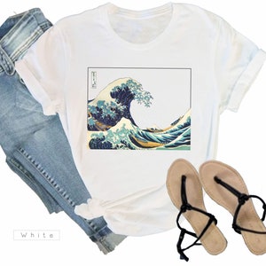 Hokusai Wave The Great Wave Off Kanagawa shirt, Japanese Tee, Hokusai, Japan T-shirt, Art Shirts, Aesthetic Clothes, Aesthetic shirt, image 3