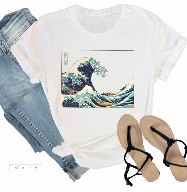 Hokusai Wave The Great Wave Off Kanagawa shirt, Japanese Tee, Hokusai, Japan T-shirt, Art Shirts, Aesthetic Clothes, Aesthetic shirt, image 3