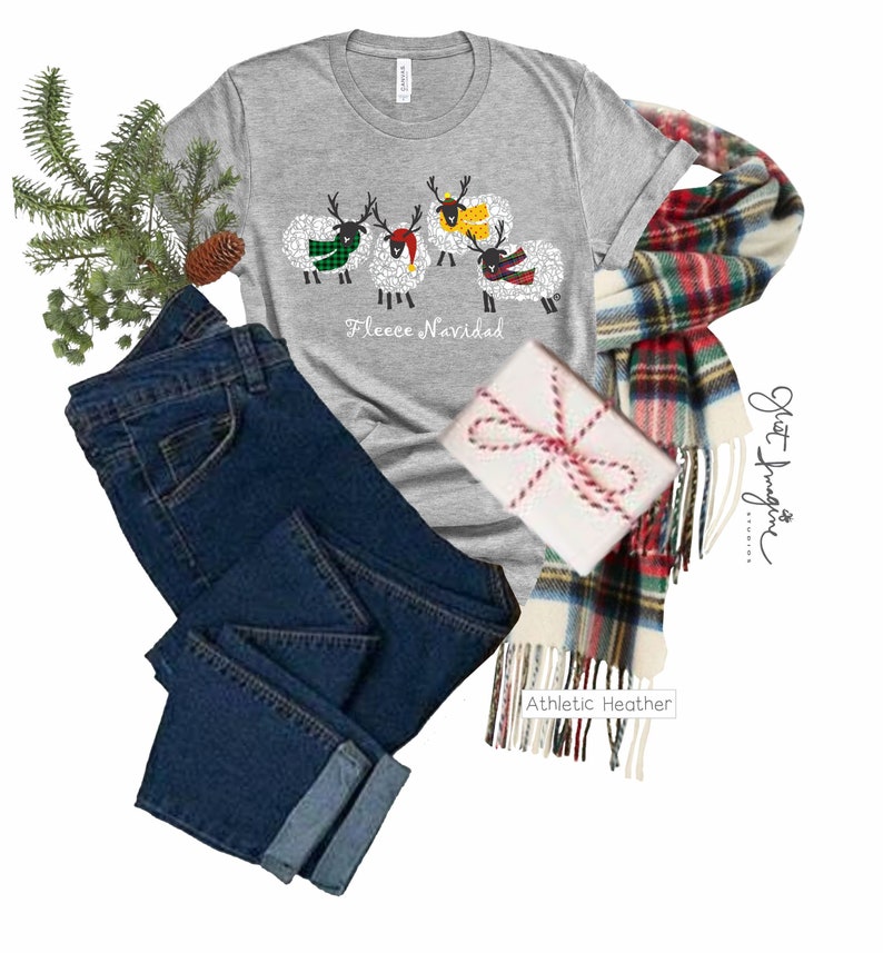 Fleece Navidad  Woman's holiday Shirt Women's Xmas image 1