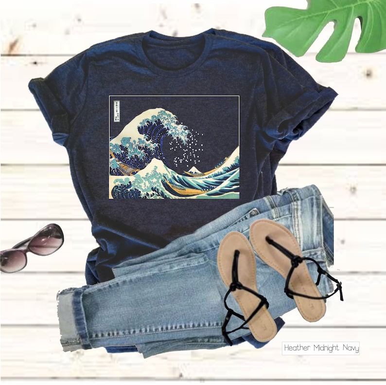 Hokusai Wave The Great Wave Off Kanagawa shirt, Japanese Tee, Hokusai, Japan T-shirt, Art Shirts, Aesthetic Clothes, Aesthetic shirt, image 1
