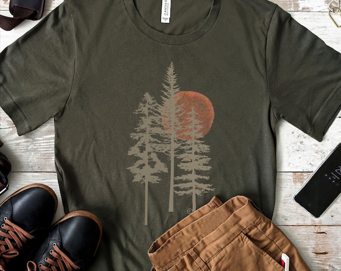 Sequoia Forest Graphic Tee: Unisex Cotton Nature Shirt