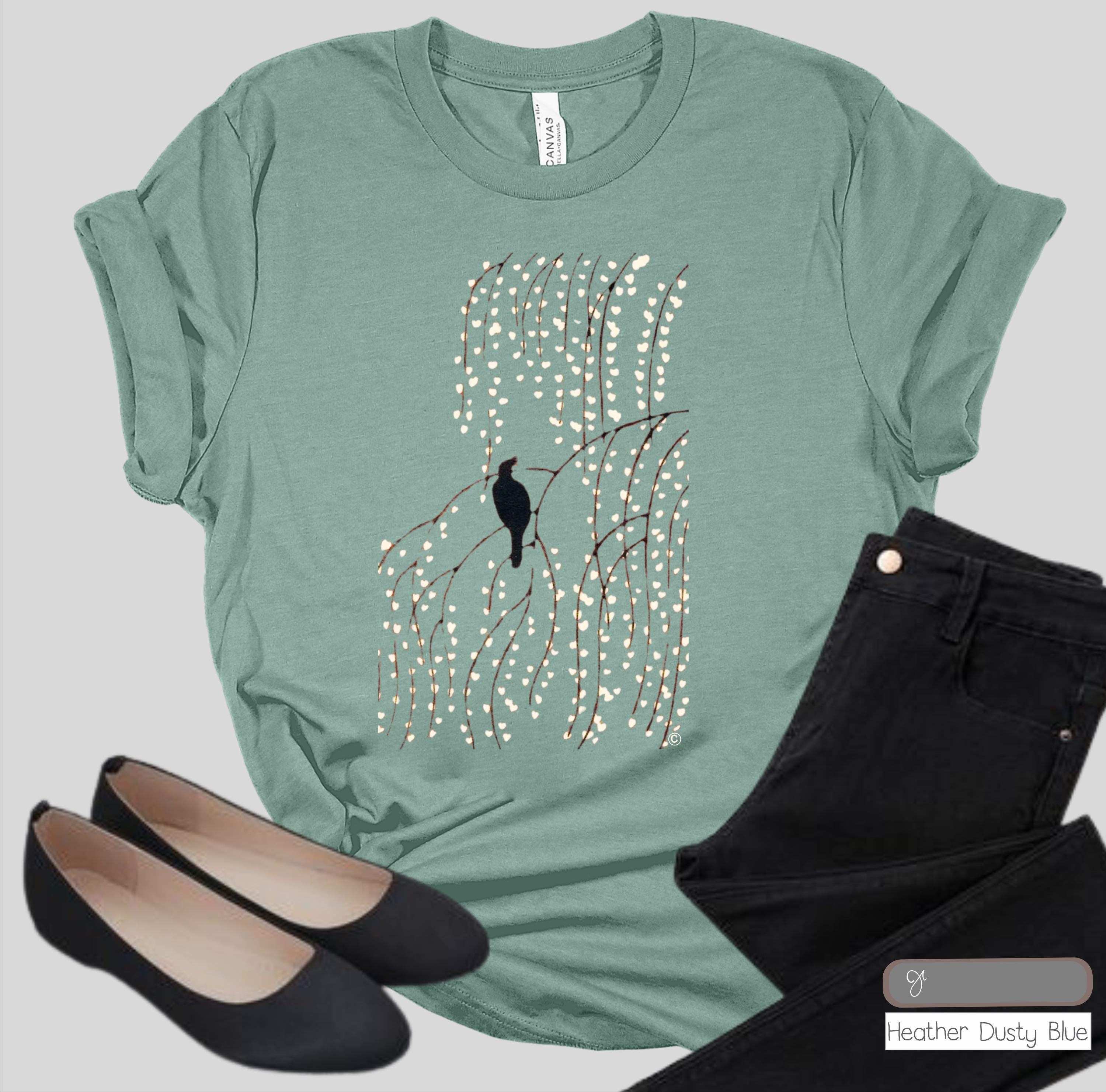 Weeping Willow T-shirt: Botanical Cherry Blossom Tee - Etsy