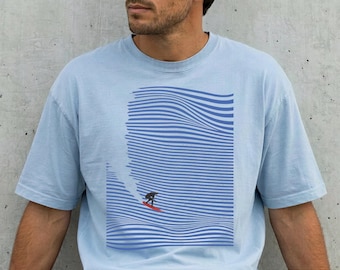 Surfs Up T-Shirt: Vintage Graphic Tee, Eco-Friendly Cotton