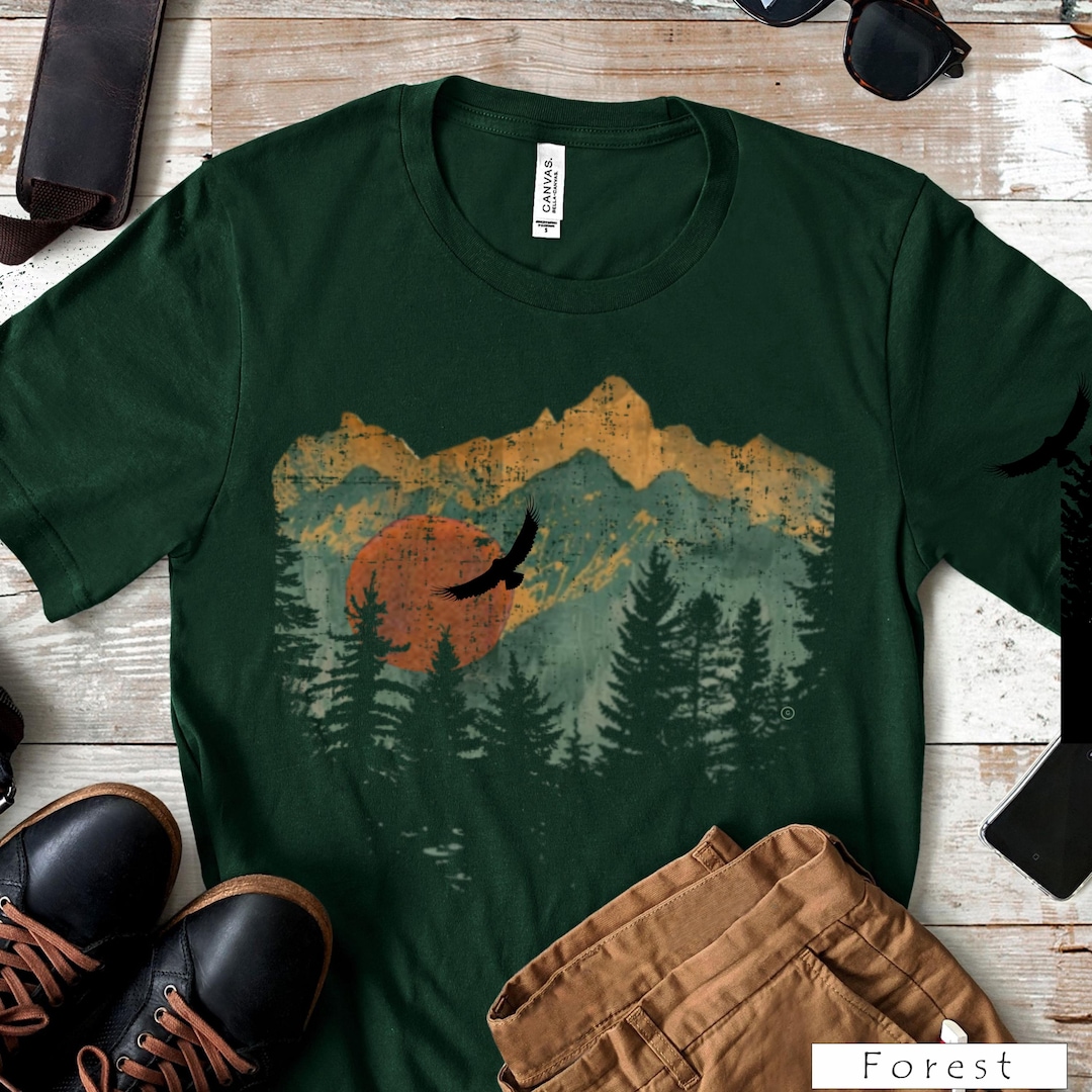 Mountain View Graphic Tee, Nature Camping Outdoors T-Shirt