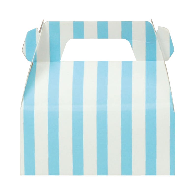 Blue Striped Gable Boxes Blue Party Boxes Blue Baby Shower Etsy