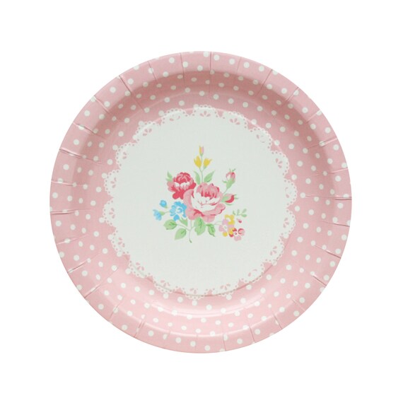 10 floral paper plates pink flower party plates pink farm etsy flower paper plates