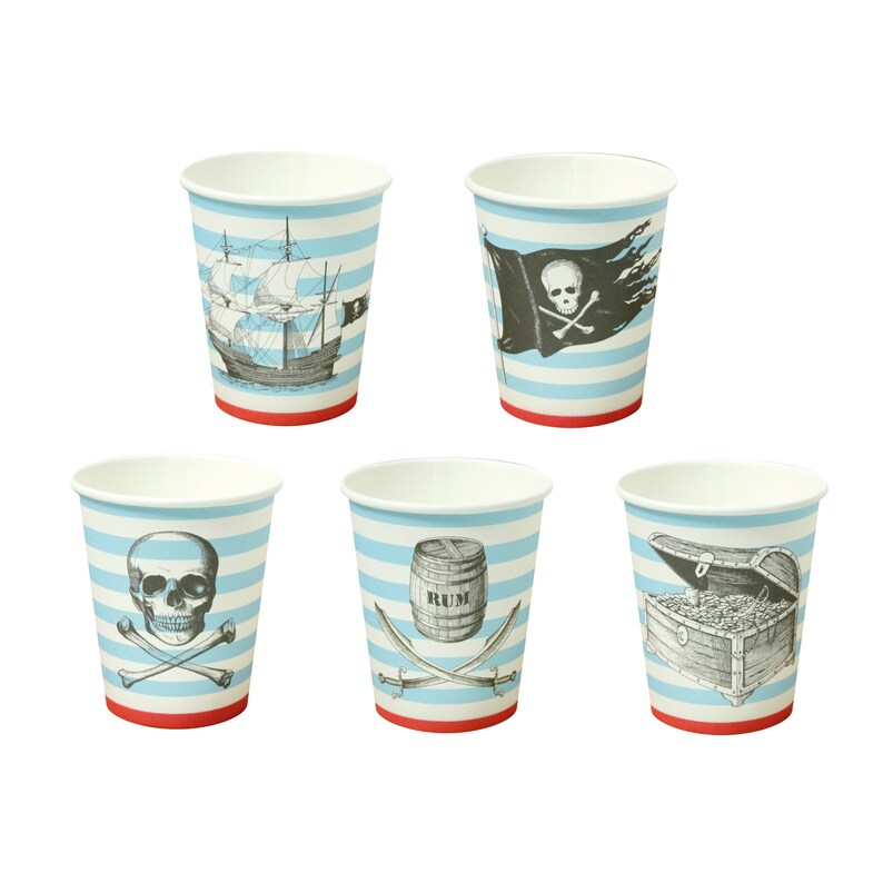 10 Pirate Party Paper Cups Pirate Birthday Tableware Pirate Etsy