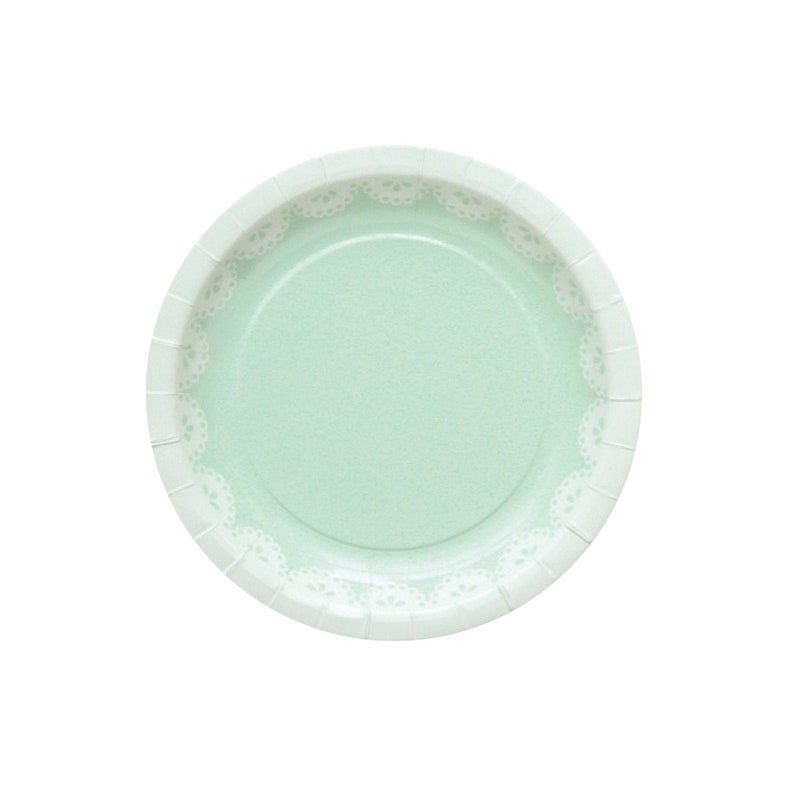 10 Mint Doily Paper Plates Mint Baby Shower Paper Plates 1st Etsy
