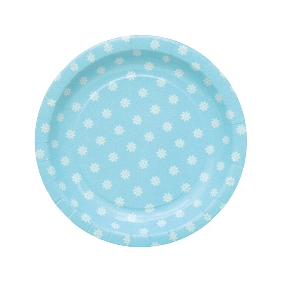 10 Blue And White Snowflake Paper Plates Frozen Birthday Plates Winter Party Decorations Christmas Dessert Plates Snowflake Party Plates