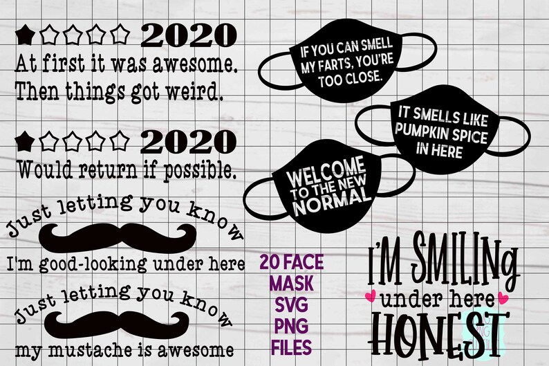 Download 20 Face Mask Sayings SVG PNG Files | Etsy