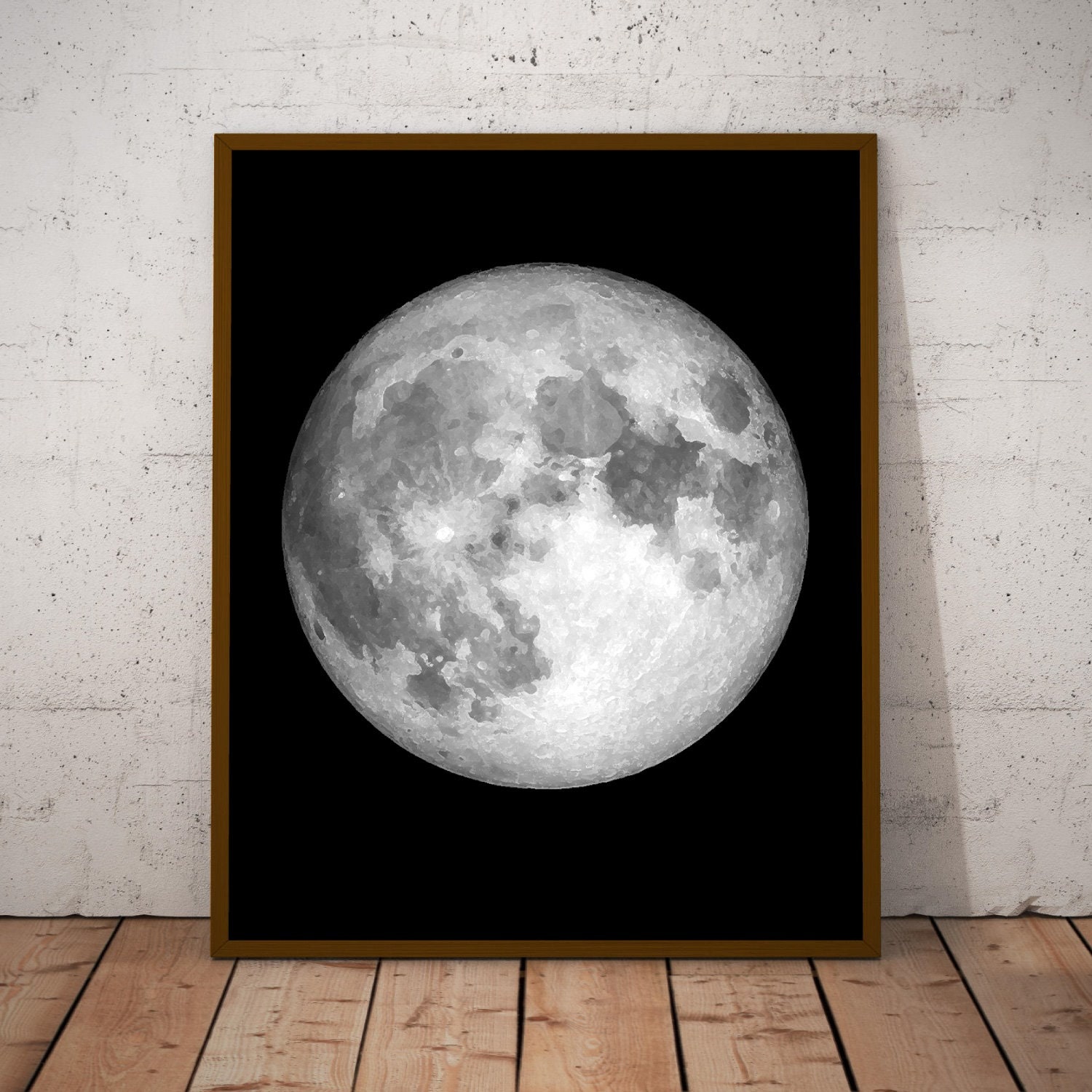 Full Moon Wall Art Full Moon Print/poster Moon Phase Print Etsy