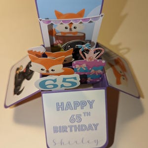 Carte de boîte d'anniversaire Jolie carte 3D peut être personnalisée carte de famille enseignant ami grand-parent Unique