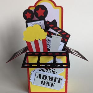 Geburtstags-Box-Karte Kino-Karte Filme-Karte Kann personalisiert werden