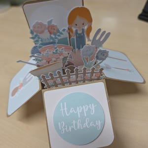 Geburtstags-Box-Karte Gartenarbeit 3D-Box-Karte personalisierte Karte Geburtstagskarte für Mama, für sie, Mama, Mama, Tante, Schwester, Oma, Nana