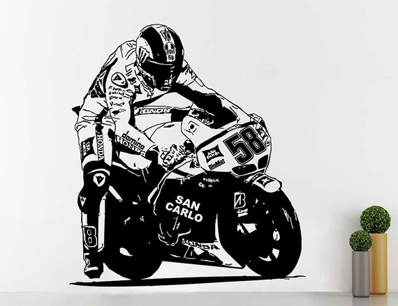 Autocollant Marco Simoncelli 58 Super Sic Moto GP Superbike Motorcycle Sticker