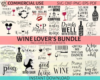 Wine SVG Bundle, Wine Glass SVG, Alcohol SVG, Wine Svg Files, Wine Svg Bundle, Funny Wine, Kitchen Svg, Wine Bundle, Drinking Svg,Wine Quote