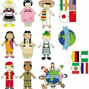 Alrededor del mundo Póster de exhibición de recorte de cartón