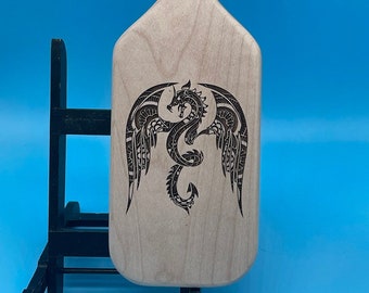 Wood Spanking paddle Dragon w/ custom laser engraved handle