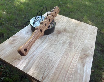 Wood Spanking paddle Céline 6 Hole Heart  BDSM