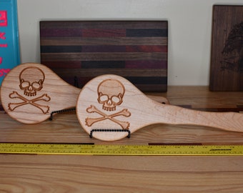 Wood Spanking Paddle skull and cross bones BDSM