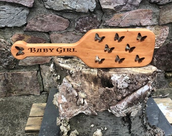 Wood Spanking paddle 8 Hole Butterfly  BDSM
