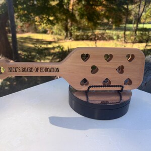Wood Spanking paddle 8 Hole Heart BDSM image 11