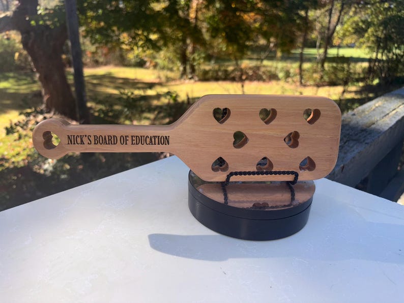 Wood Spanking paddle 8 Hole Heart BDSM image 11