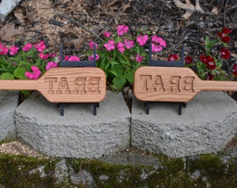Wood Spanking Paddle BDSM 3.5 inches by 12 inches Brat mirror Carved