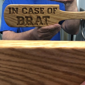 Wood Spanking Paddle In case of Brat Mirror carved