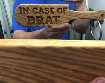 Wood Spanking Paddle In case of Brat Mirror carved