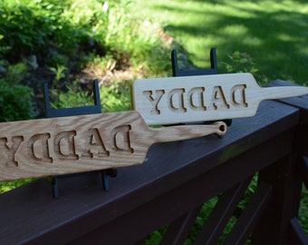 Paleta de nalgadas de madera BDSM 3.5 pulgadas por 16 pulgadas DADDY Espejo tallado