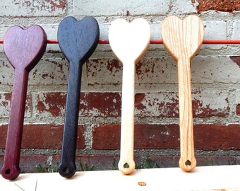 Wood Spanking Paddle Heart BDSM