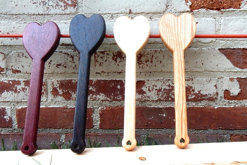 Wood Spanking Paddle Heart BDSM 