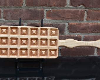 Wood Spanking Paddle  Waffle Texture