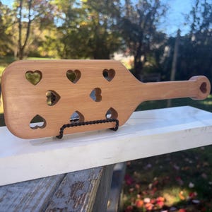Wood Spanking paddle 8 Hole Heart BDSM image 12