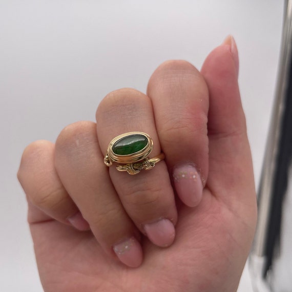 14k Imperial Jade Ring - image 2