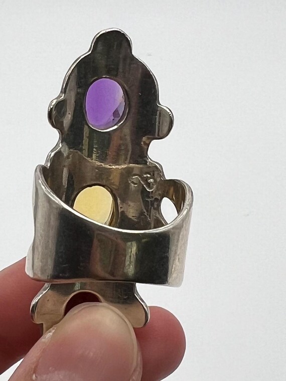 Multi Gemstone Sterling Silver Ring - image 9