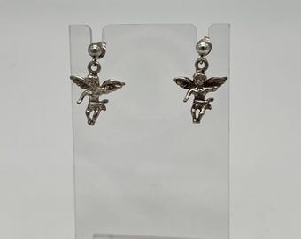 Sterling Silver Angel Stud Earrings