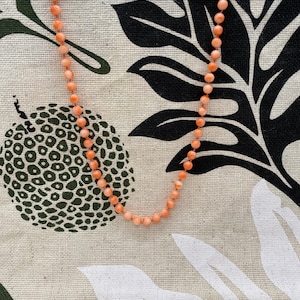 Vintage Salmon Colored Angel Skin Coral Bead Necklace