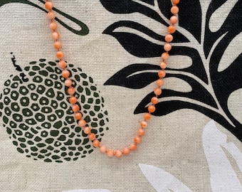 Vintage Salmon Colored Angel Skin Coral Bead Necklace