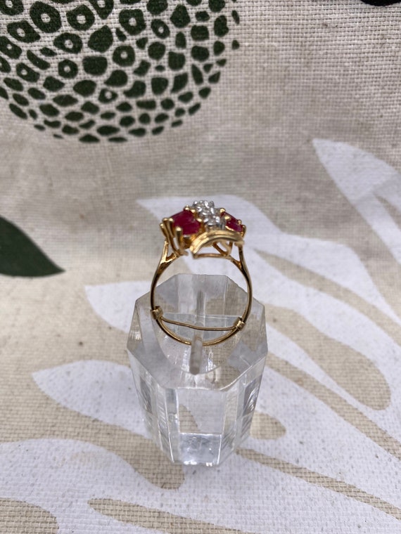 Statement 14k Ruby and Diamond Ring - image 6