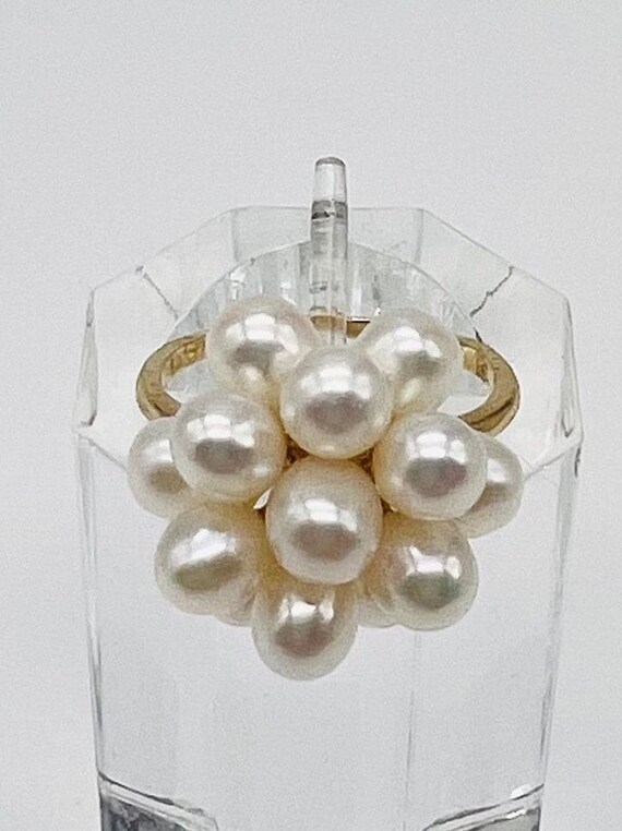 14k Natural Pearl Cluster Ring